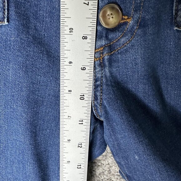 Sézane Jeans Womens 36 Blue High Rise Wide Leg Button Fly Denim Patch Pockets - Picture 4 of 10